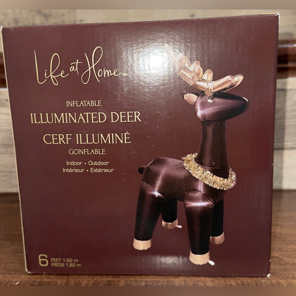 Cute 🥰 Life at Home Inflatable Illuminated Deer 🦌 6 Feet Tall